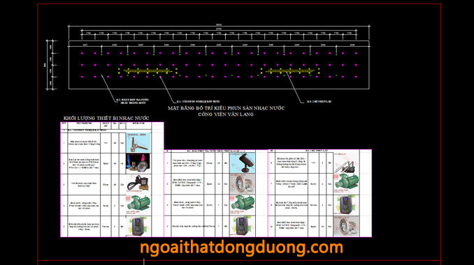 BẢN VẼ THI CÔNG SÀN NHẠC NƯỚC CÔNG VIÊN VĂN LANG