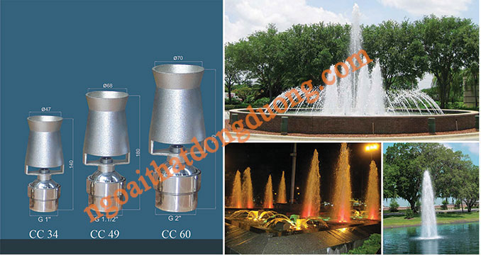 VÒI PHUN CASCADE CHO THIẾT KẾ SÀN PHUN NƯỚC