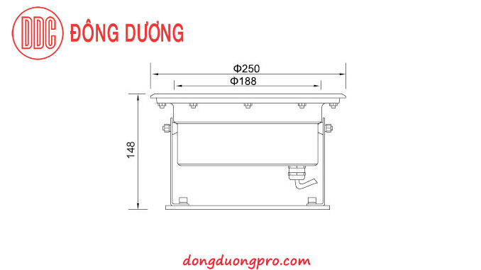 Bản vẽ kỹ thuật đèn LED âm dưới nước DDL-250G