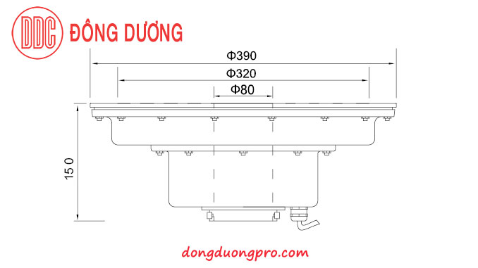 Đèn Led âm dưới nước có lổ ở tâm để đặt vòi phun - DDL-390GK