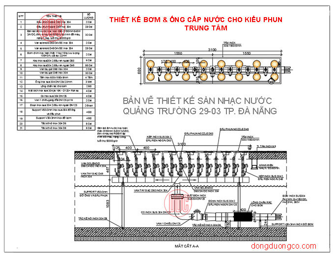 Thiết kế hệ thống thủy lực đài phun nước cho từng kiểu phun và hiệu ứng nước nghệ thuật Thiết kế hệ thống thủy lực đài phun nước