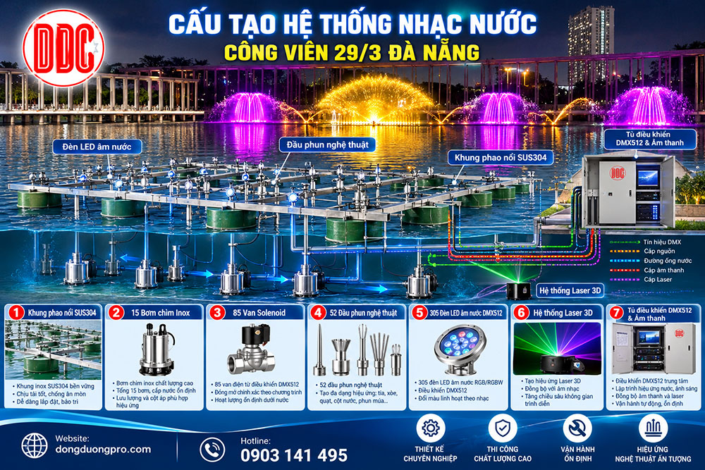 Don vi thiet ke va thi cong nhac nuoc Da Nang chuyen nghiep DDC Đơn vị thiết kế và thi công nhạc nước Đà Nẵng